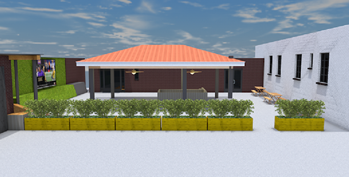 Architectural design of pavilion and bar